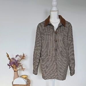 Sezane - Will Jacket - Navy Ochre Houndstooth - L